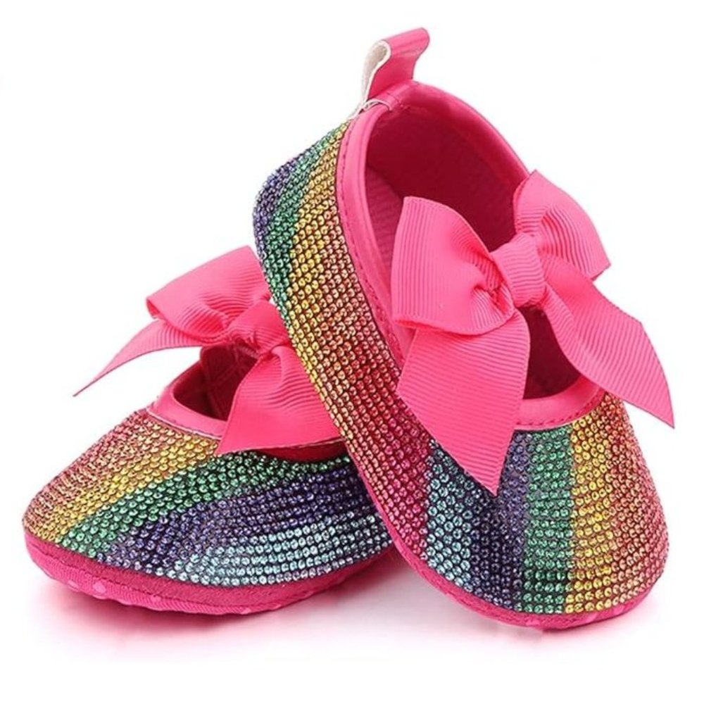 NWT Cute Sparkling Bling Swarovski Rhinestone Baby Girl Princess Shoes +…
